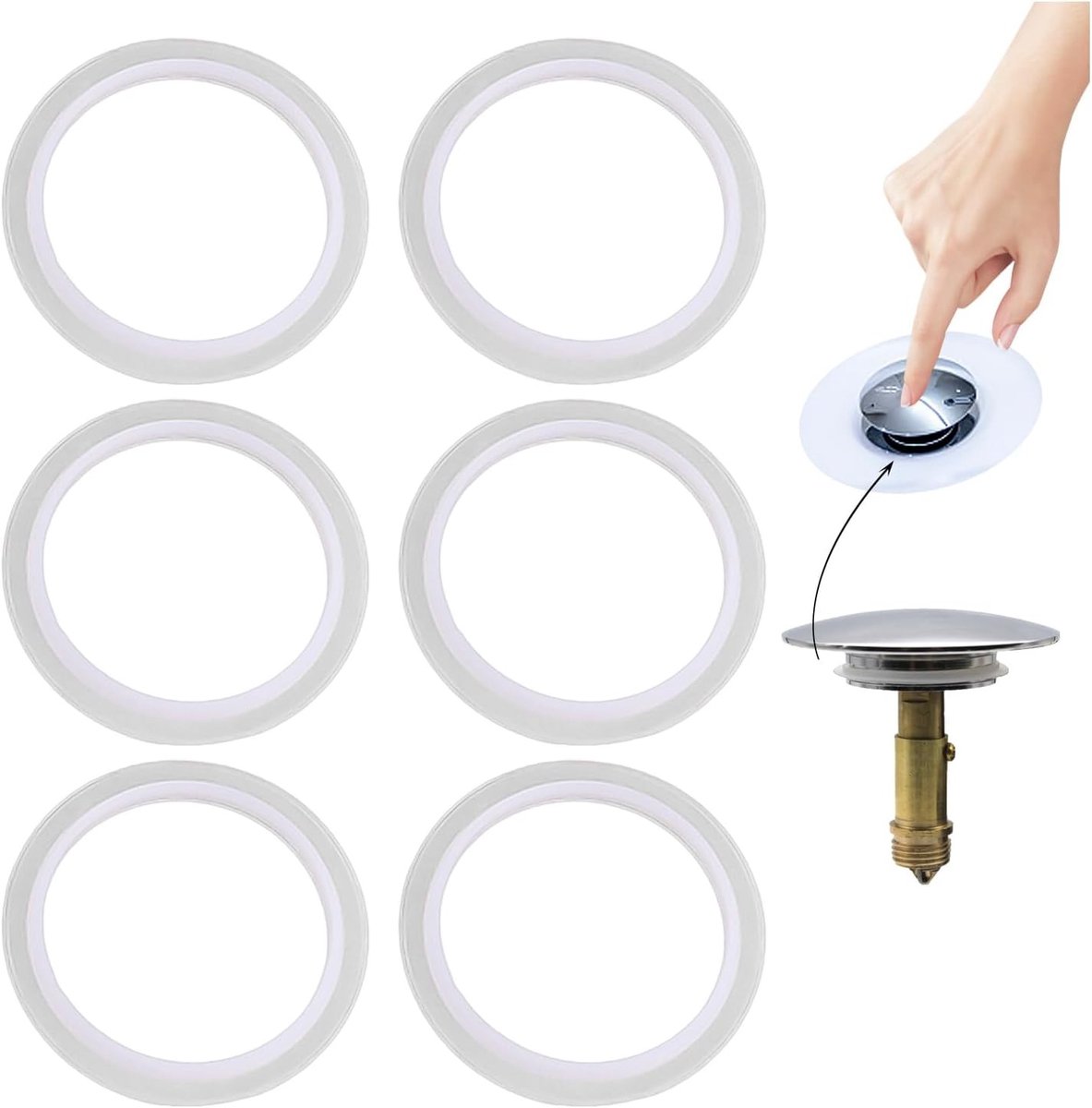 Badkuip cover - Wit - Siliconen afdichtingsringen 38 mm buitendiameter - Voor wastafel- en afvoerstoppen