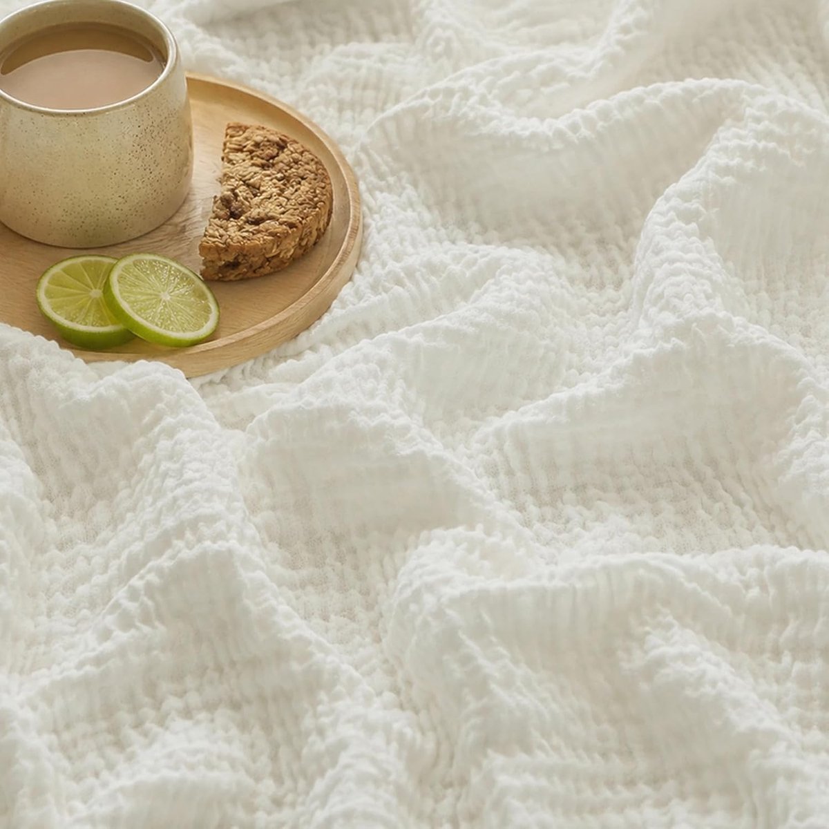 Mousseline deken 150 x 200, mousseline deken 100% katoen voor bed, bank