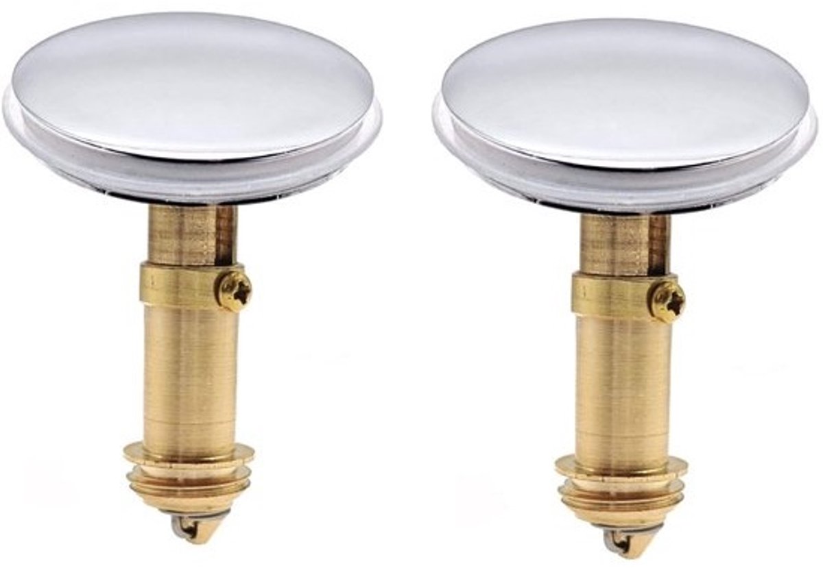 VVGoods - Set van 2 pop up wastafelafvoer stoppers met veermechanisme, 38mm, vervangende klik plug