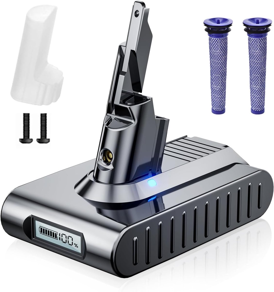 Accu voor Dyson V7 SV11 229687, reservebatterij geïntegreerd lcd-display