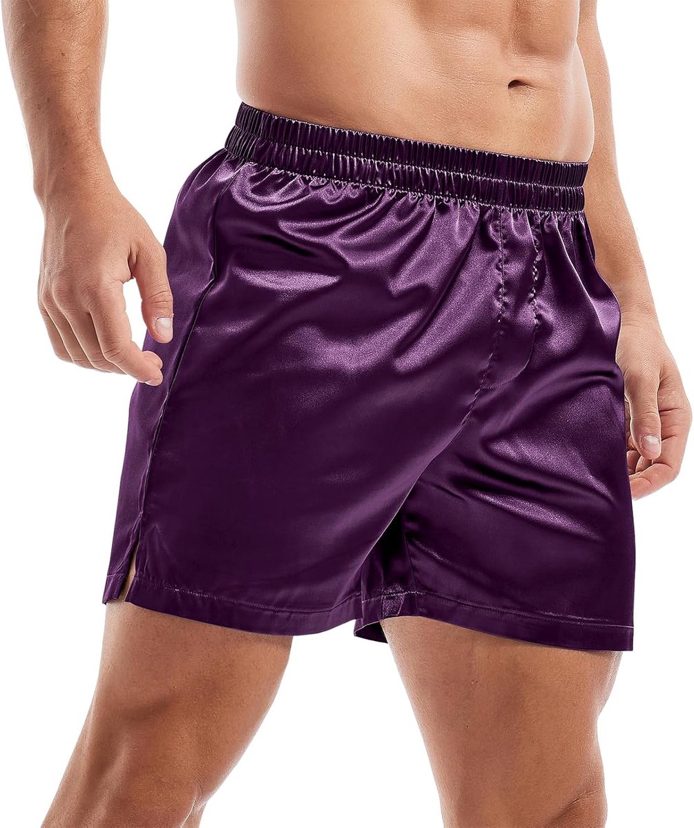 Coulee Satijnen slaapshorts heren nachtkleding boxershorts