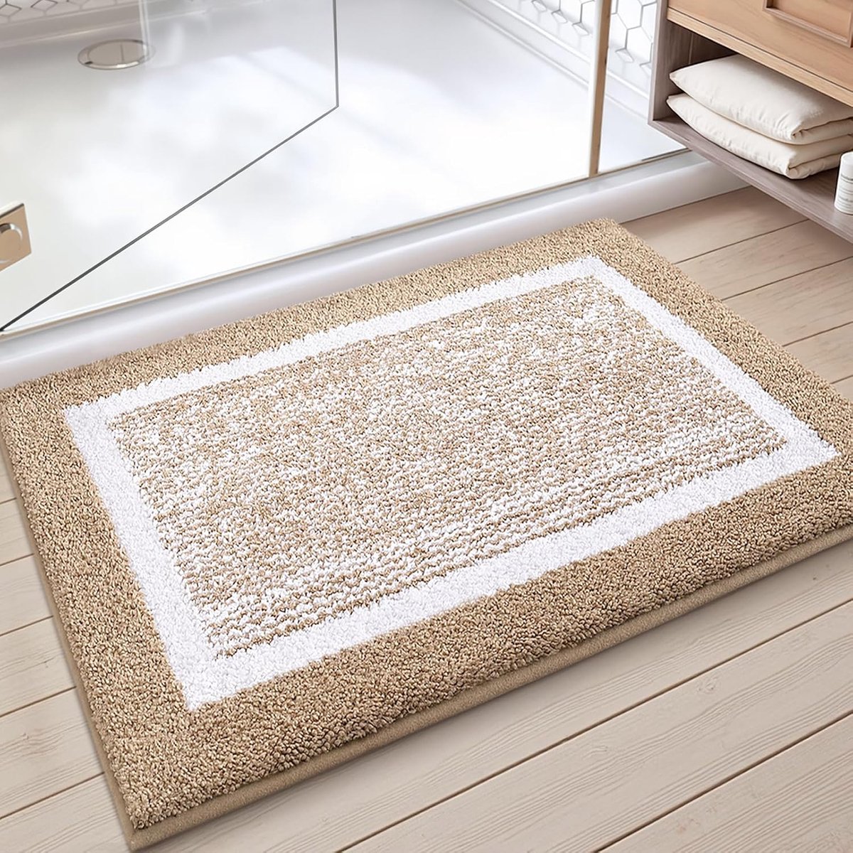 Badmat, microvezel, zacht, 50 x 80 cm, beige