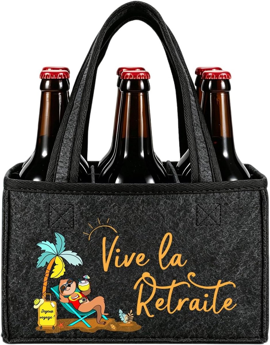 Herenhandtas, pensioencadeau voor man, pensioen, cadeau voor gepensioneerden, pensioen, cadeaus voor papa, opa, familie, vrienden, collega's (Frans/donkergrijs)
