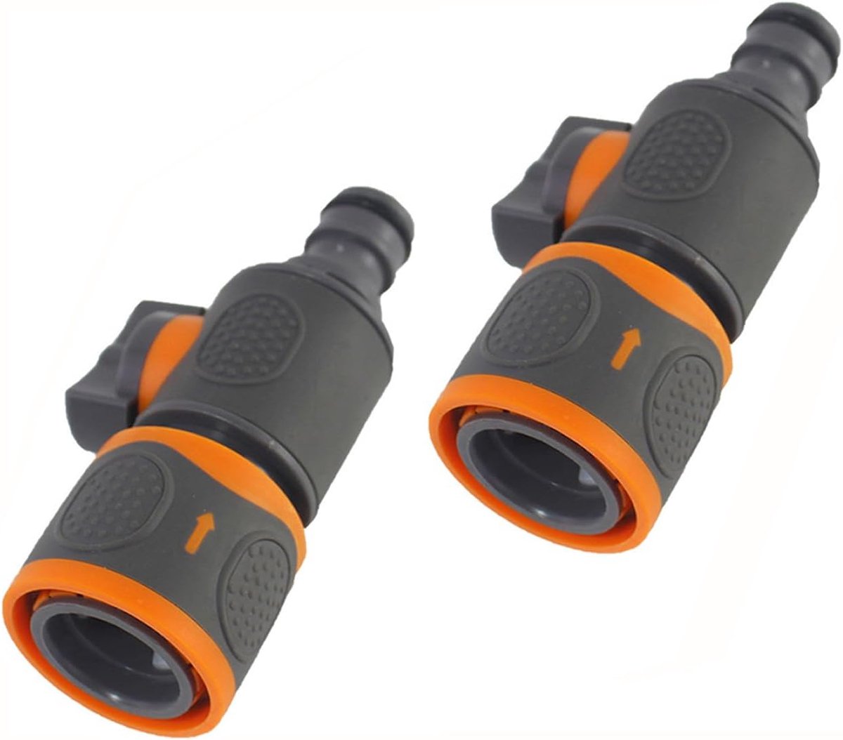 Koppeling met regelventiel en afsluitkraan, 2 stuks slangaansluitingen voor 1/2 inch tuinslang, universeel voor het regelen van de waterstroom en afsluiting