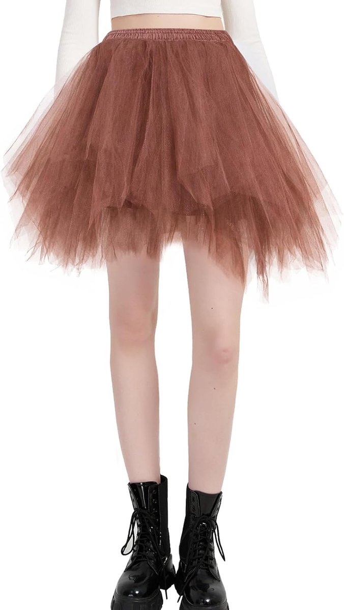 Tule Rok voor Dames Elastische 3-laagse Tule Rok Petticoat Onderrok voor Carnaval Verkleedkleding Halloween Kostuum