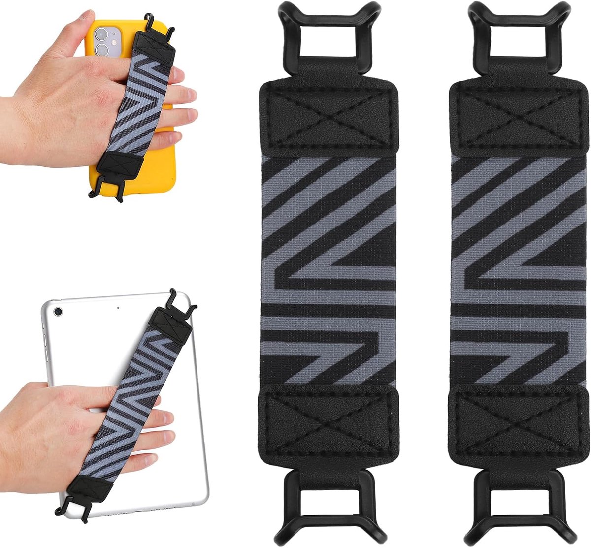 2 stuks polsriem voor 6-8 e-readers en tablet-e-readers, elastische bevestigingsband, zachte handriemhouder, hand voor eenhandslezen, handhouder voor