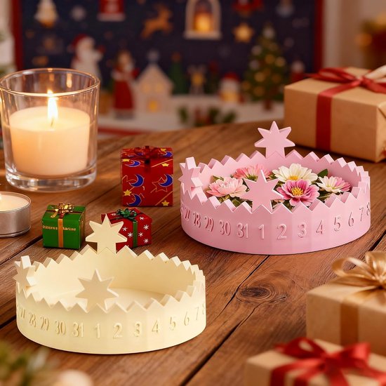 Gietvormen, adventskrans, siliconen vorm, gietvorm, adventskalender, doe-het-zelf gietvormen, siliconen, Kerstmis, voor woondecoratie — afbeelding 4