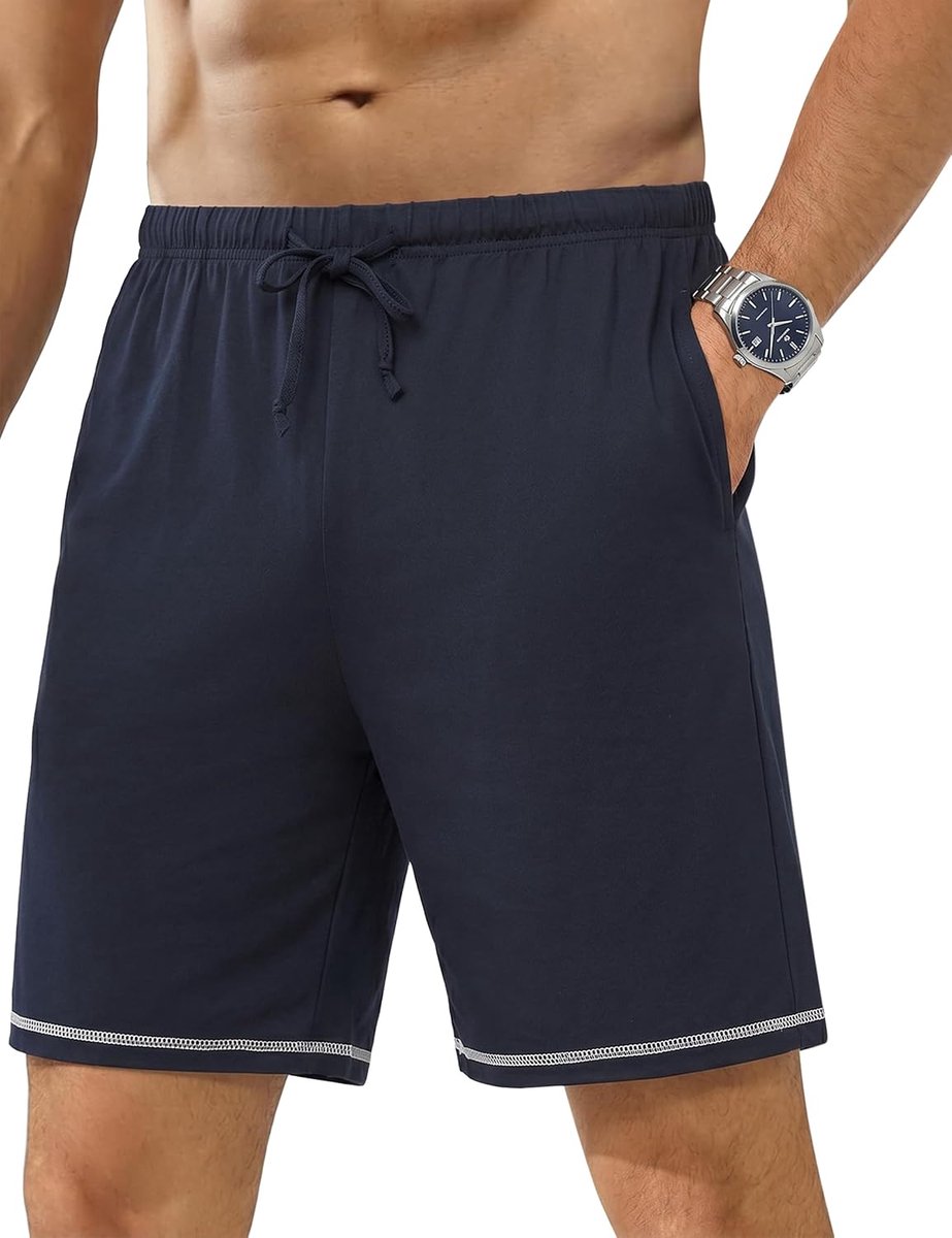 Slaapbroek voor heren, korte pyjamabroek voor jongens, korte slaapshorts, pyjamabroek, katoen, zomer, pyjamabroek
