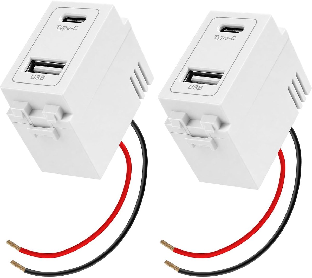 220 V Stopcontact naar 5 V Transformator, Type C+USB Voedingsmodule,2 PCS