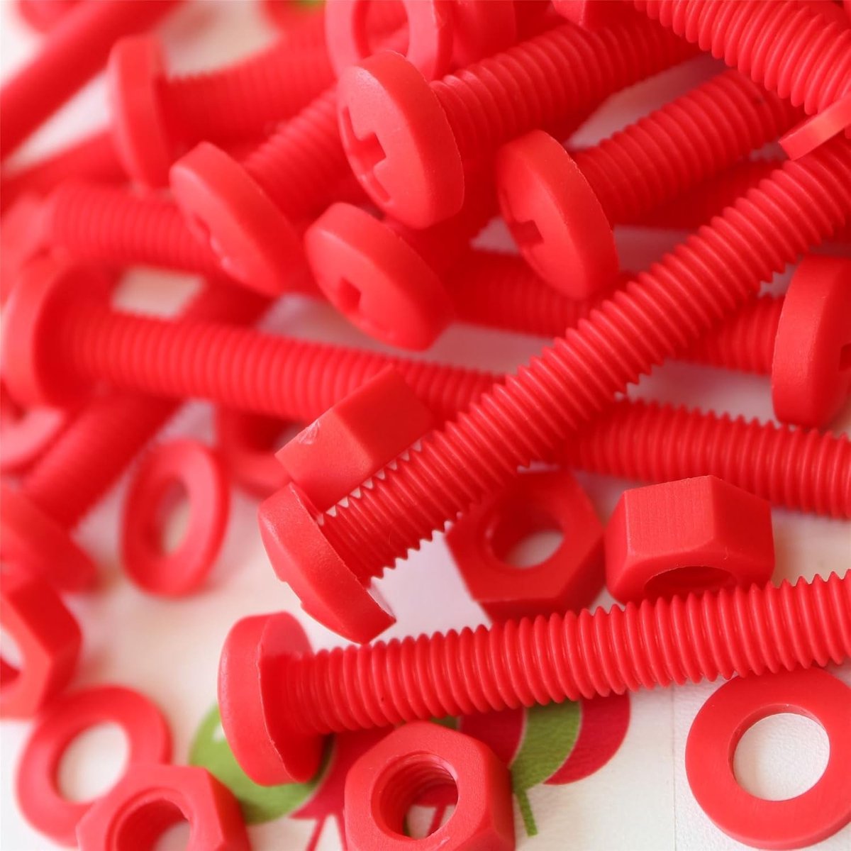 20x rode PP-pankop-kruiskopschroeven M6 x 60mm + moeren en sluitringen