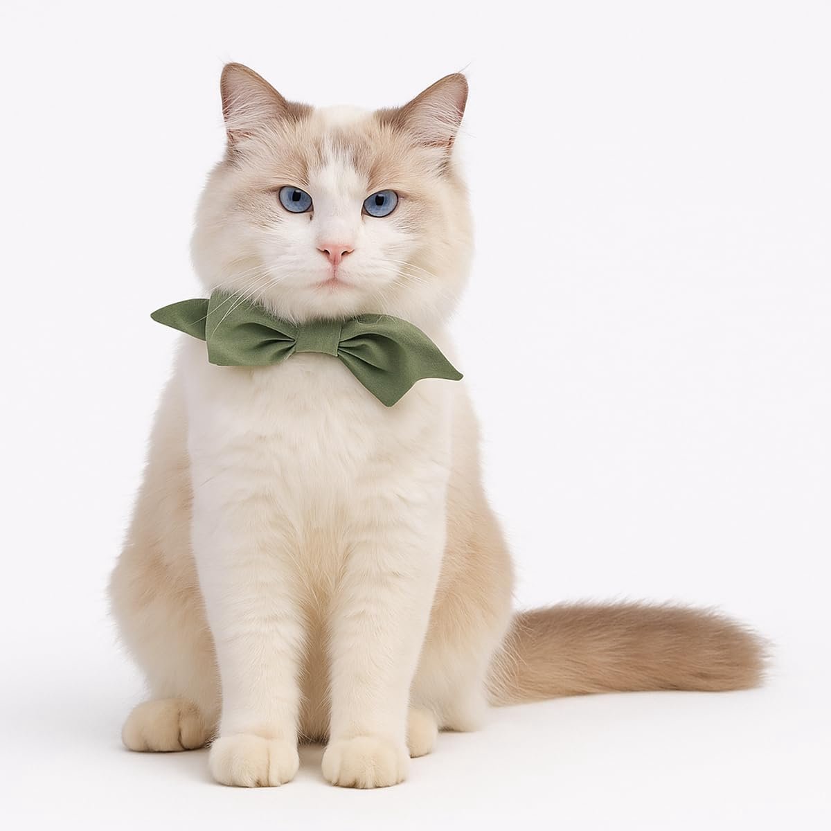 Huisdier vlinderdas kraag, salie groen satijn, formele hond kat accessoires-S