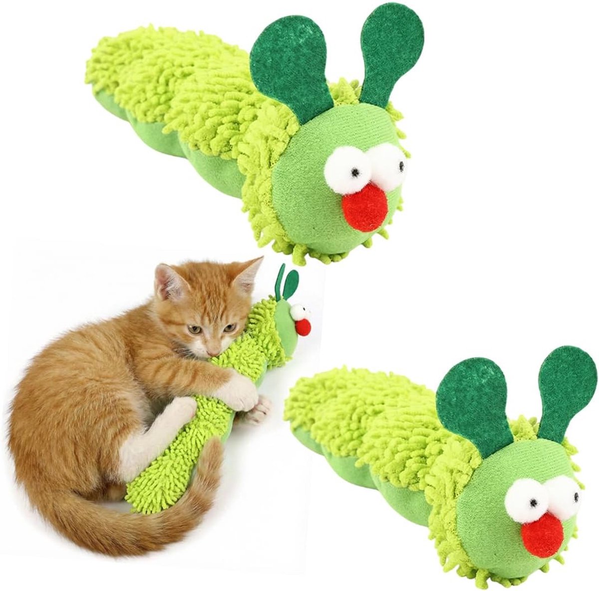 2 stuks kattengras – speelgoed voor katten, interactief kattenspeelgoed voor zachte kussens voor tandhygiëne en activiteit, pluche voor katten, kattengrasspeelgoed