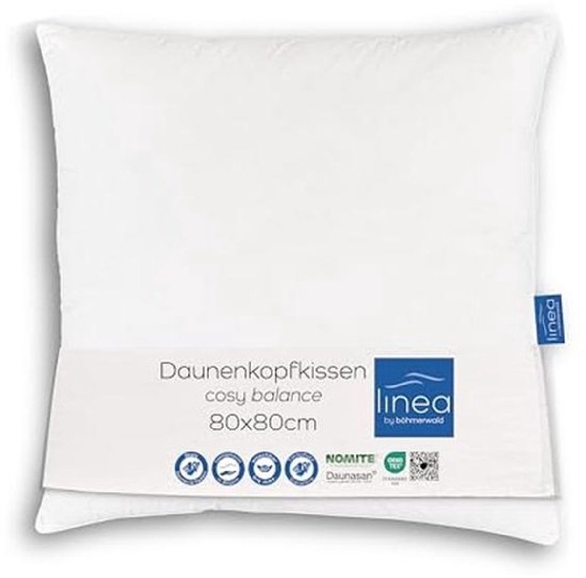 Comfortabel Hoofdkussen 80 x 80 cm met 70% Veren en 30% Dons - Normaal Steuncomfort, 1.000 g