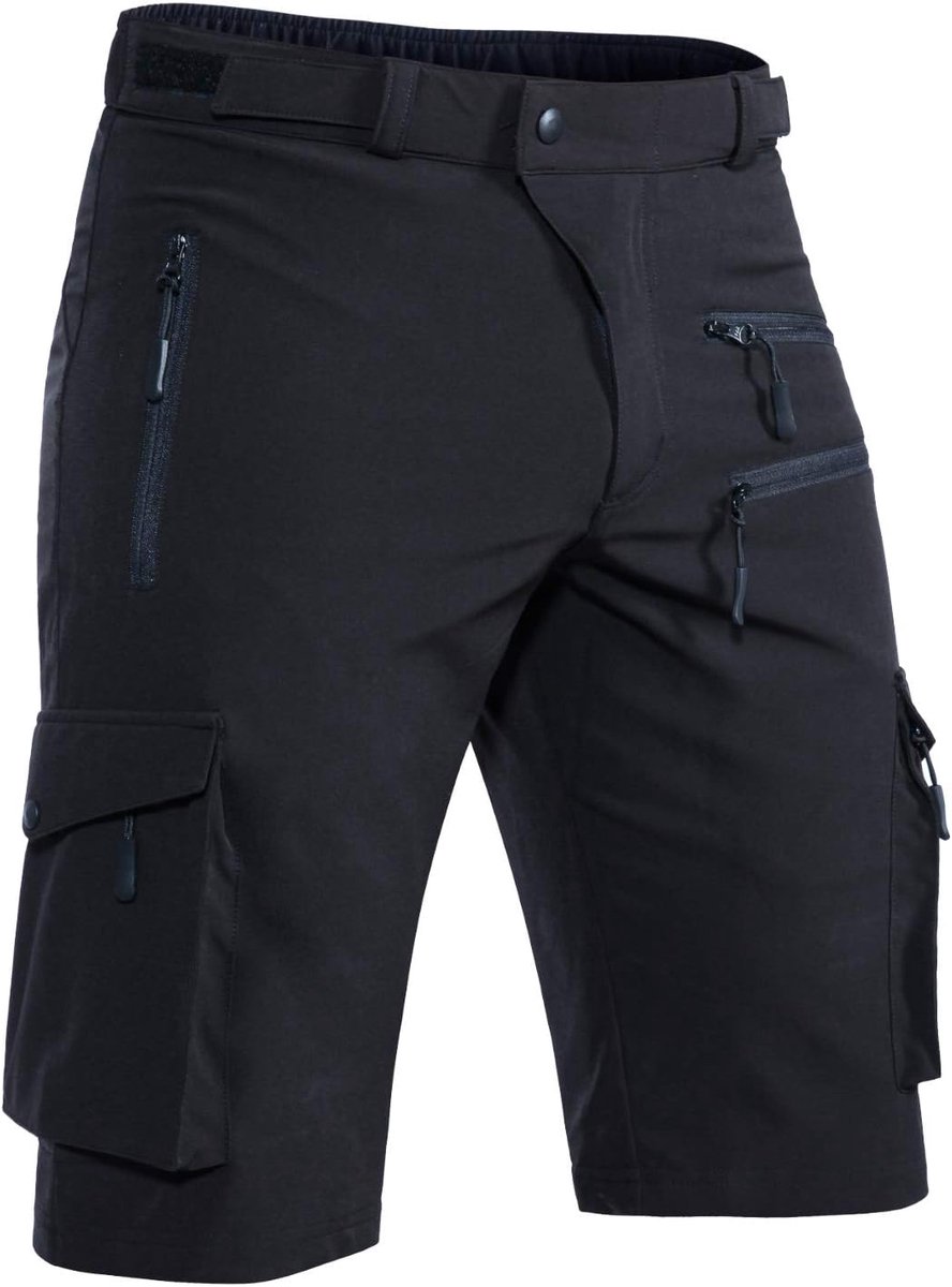 Korte Broek Heren, Zomer Lichtgewicht Sneldrogend met 5 Zakken Cargo Bermuda Wandelbroek Sport Chino Trekking Outdoor MTB Broek Heren Kort Ademend Stretch