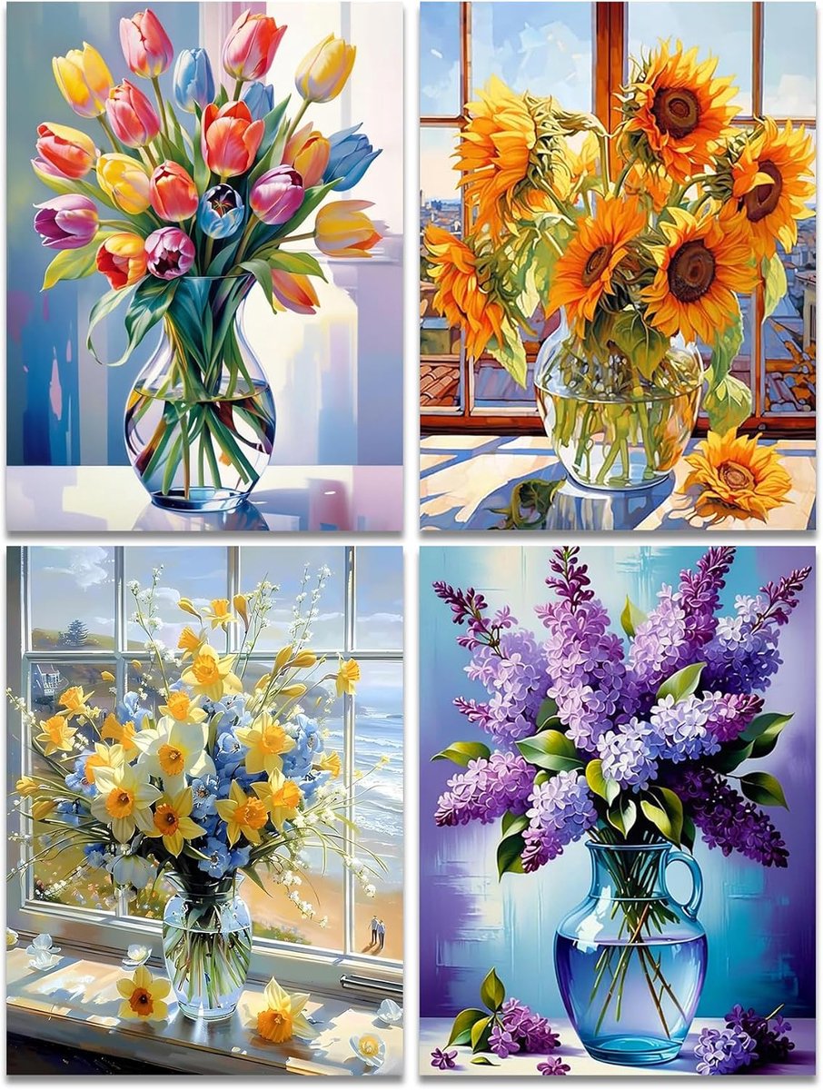 Diamond Painting Set bloemen diamant schilderij ronde diamanten 4