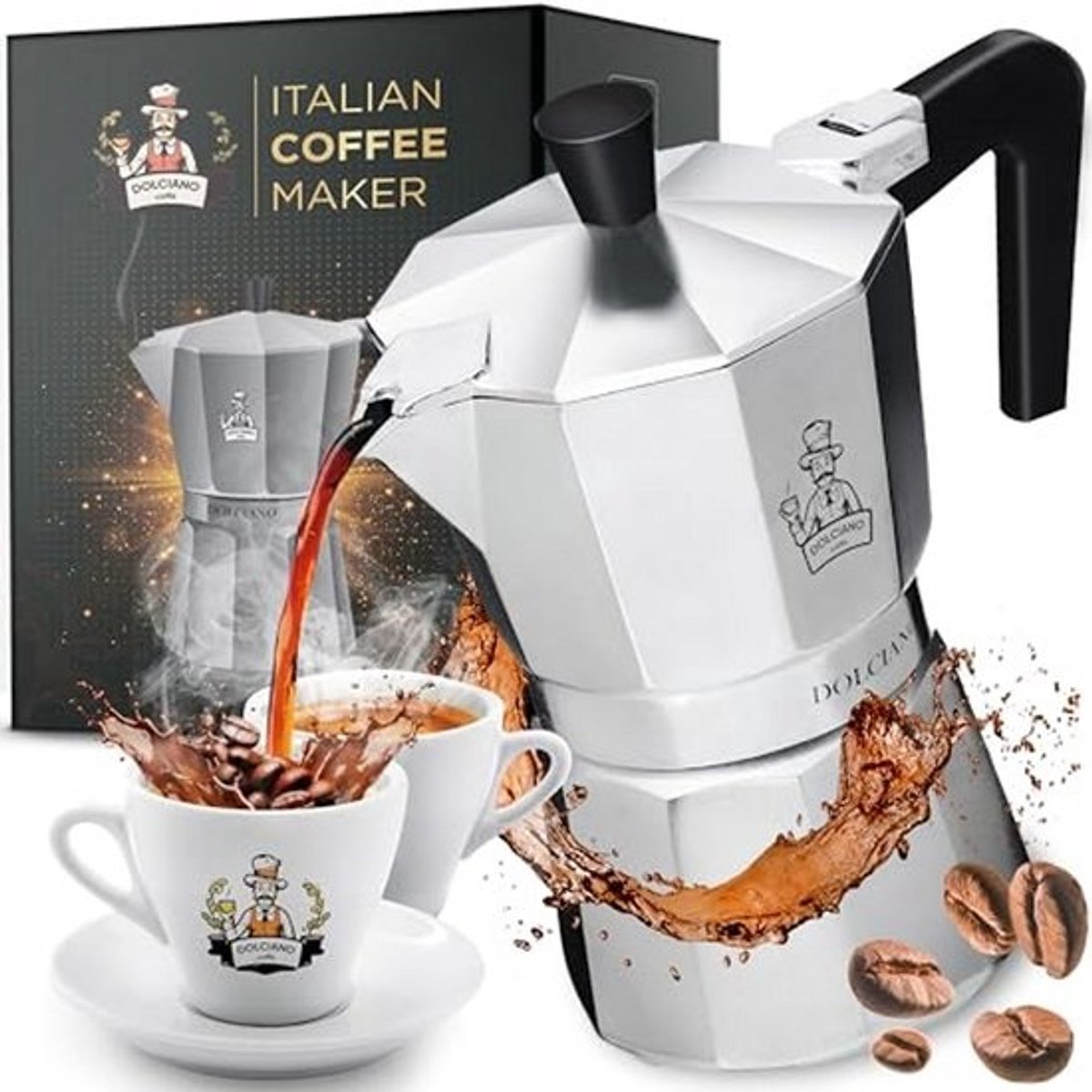 Koffiezetapparaat voor 6 kopjes - Klassiek Italiaans Design - Geschikt voor Gas en Elektrisch