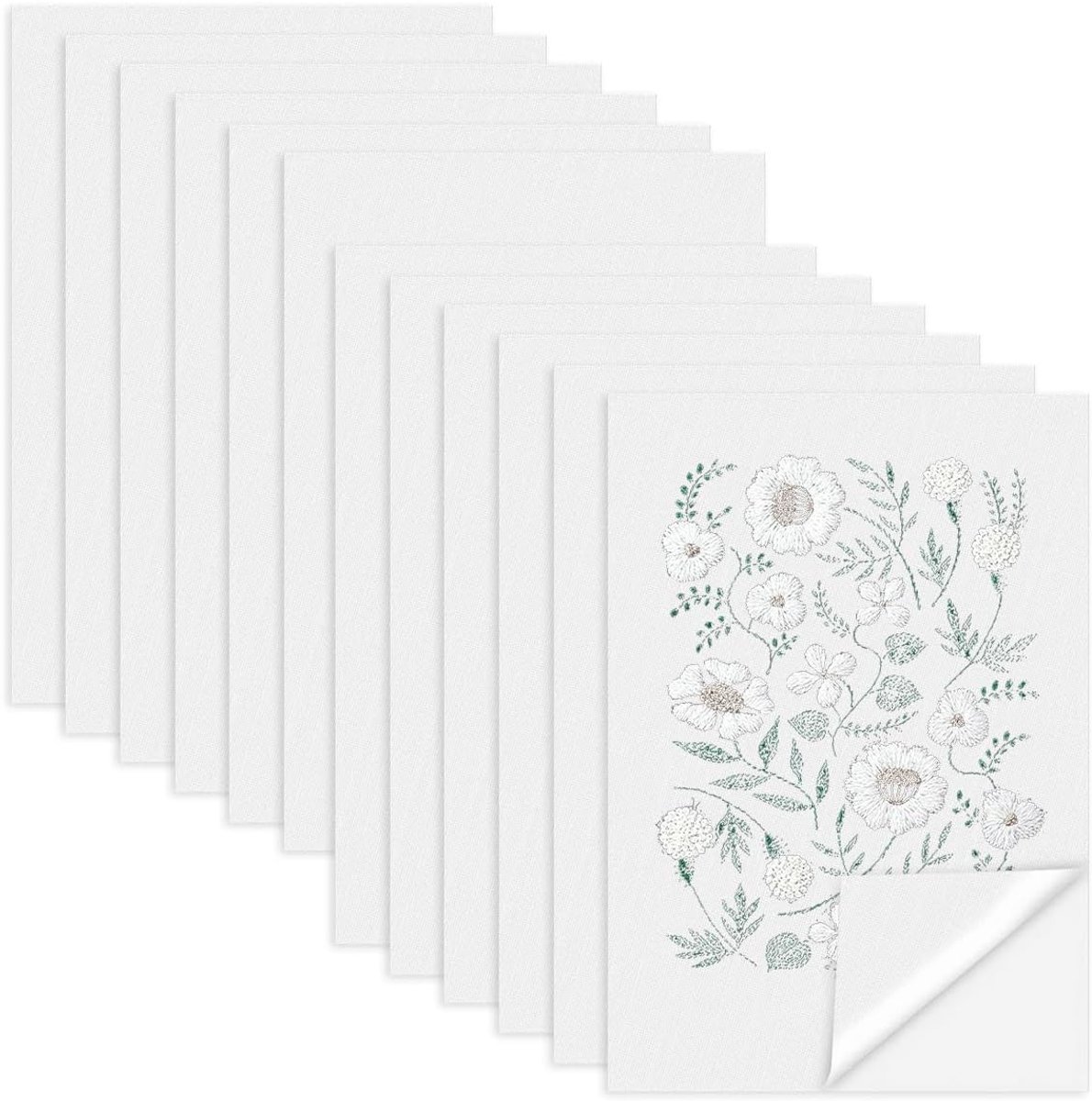 12 Stuks Wateroplosbaar Borduurpapier, 21x29,7cm Zelfklevend Borduurvlies