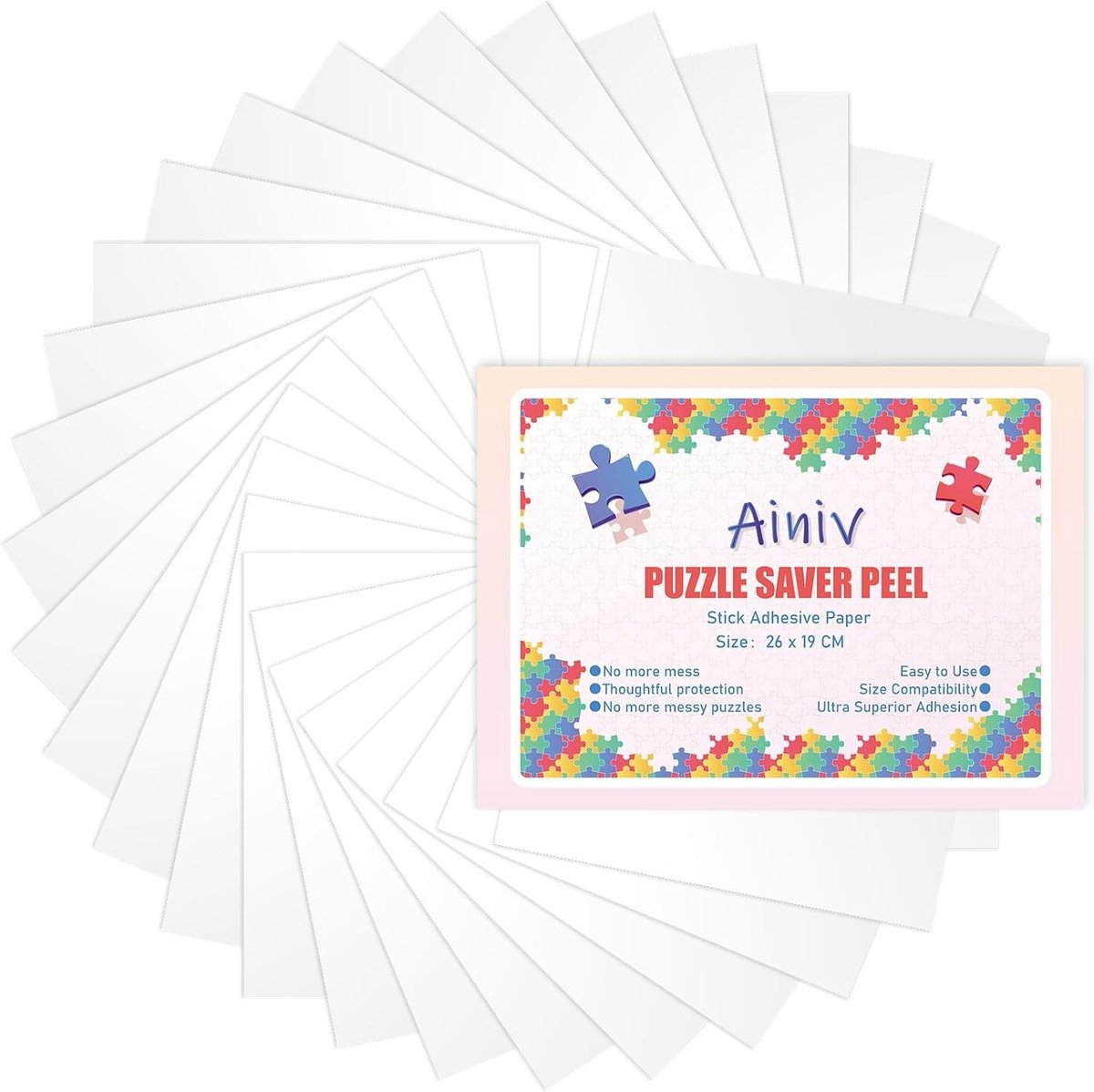 Grote Zelfklevende Puzzelopslagvellen voor 4 Puzzels van 1000 Stukken, Ideaal voor Puzzelverzameling en -bewaring