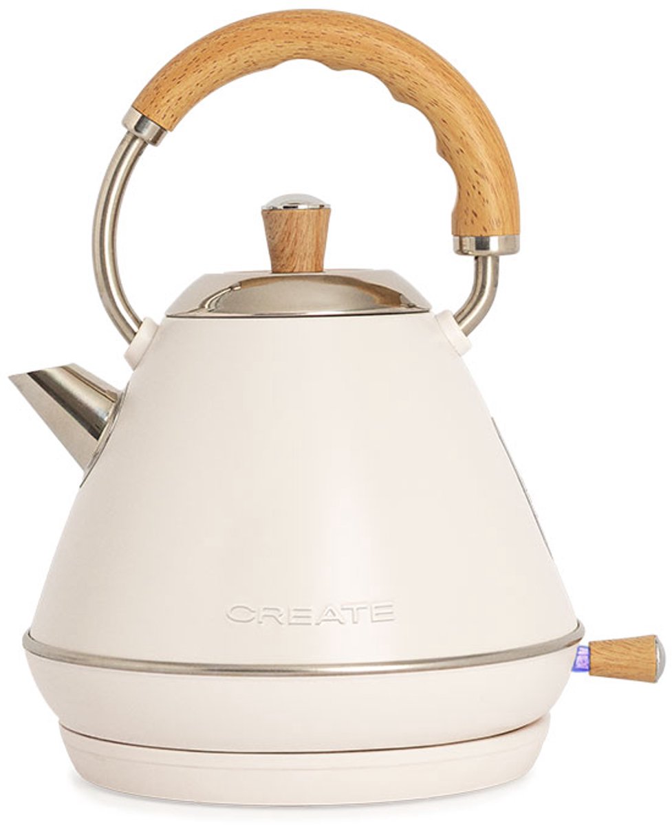CREATE - Waterkoker 600ml - BPA vrij- 800W - Gebroken wit - KETTLE RETRO