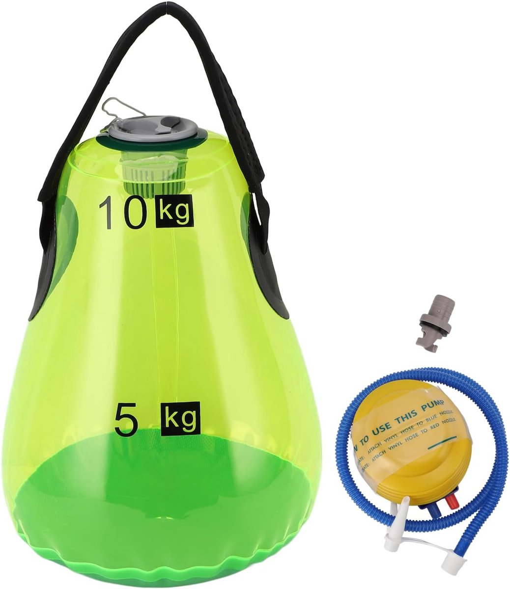 Watergevulde Kettlebell 10 Kg, Zacht Zandzakalternatief voor Thuisgymnastiek en Reizen, Draagbaar Gewicht met Luchtpomp voor Kernstabiliteit en Veilige Vloeren
