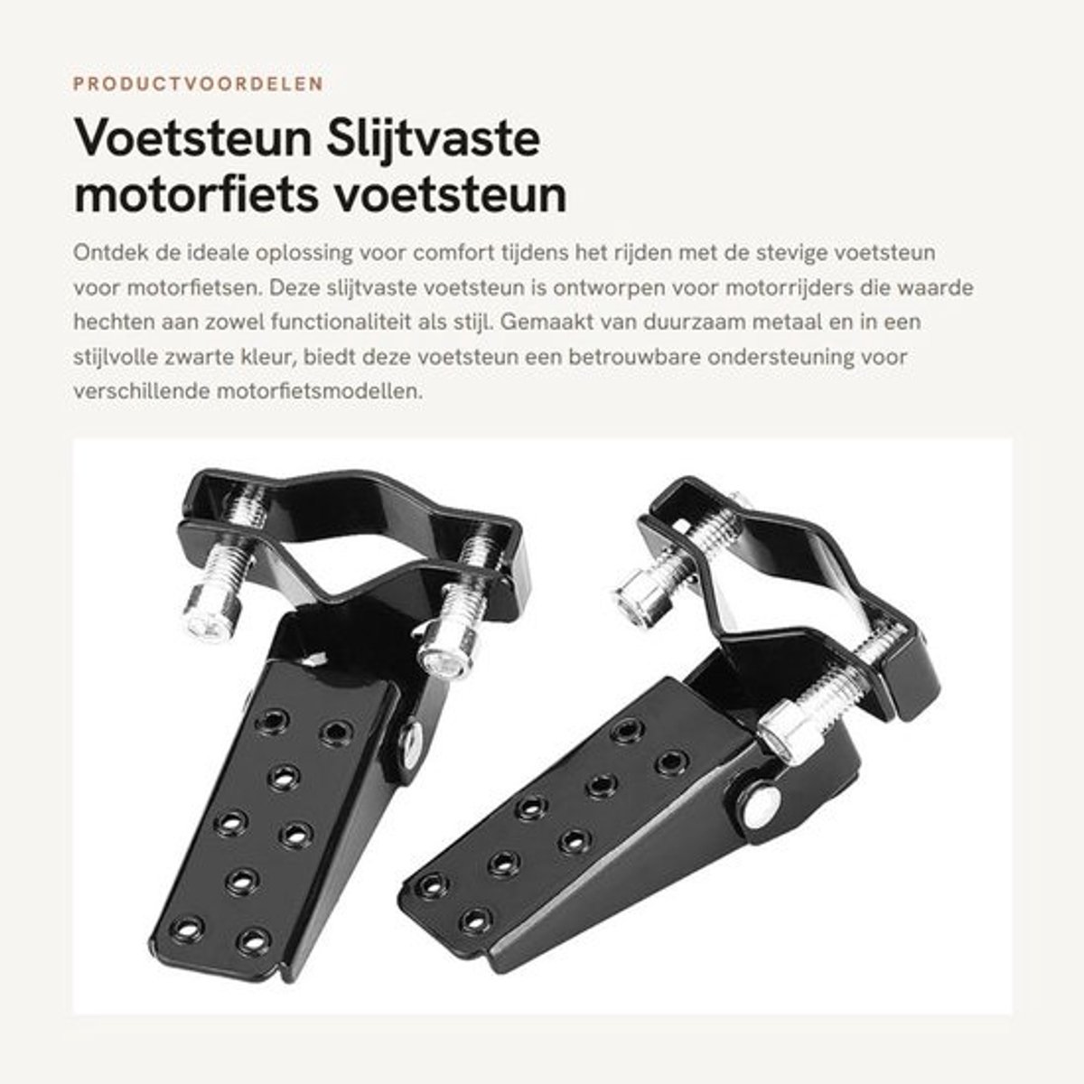 Dailygoods- Voetsteun Slijtvaste Motorfiets - Dunne Voetsteun - Metalen Voetsteunen - Hoogwaardig Materiaal - Zwart - 1 Paar - Motorfietssteunen