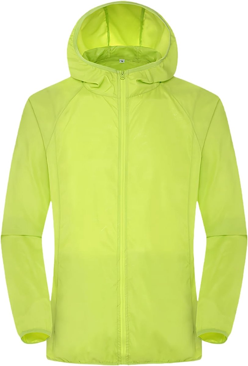 Regenjas voor heren, fiets en hardloopjack voor dames, waterdicht, ademend, lichte hardloopjas voor heren, waterdicht, ademend, met capuchon, windbreaker, outdoorjas voor fietsen, joggen en