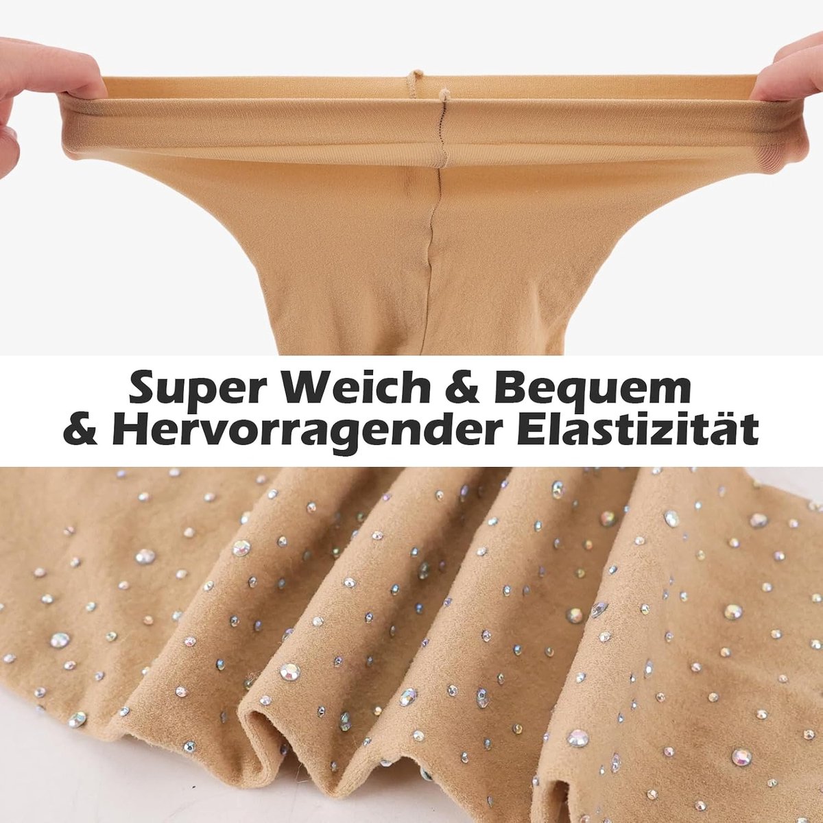 60 denier semi-transparante glinsterende strass balletpanty, thermisch gevoerde legging voor kinderen