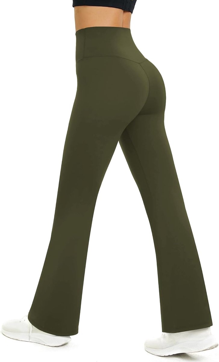 Yogabroek voor dames, uitlopende sportbroek met hoge taille, buikcontrole, training, fitness, joggingbroek
