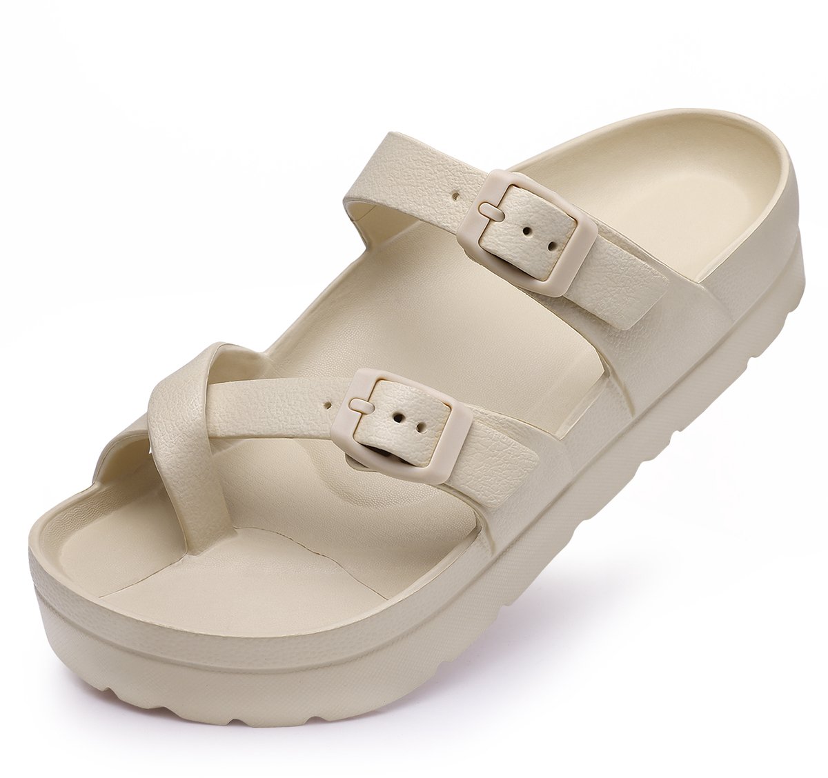Homaxy - Dames Sandalen - Dames Slippers - Ergonomische Slipper - Orthopedische Slipper - Kaki - 36 - Geschikt voor een voetlengte van 22.86cm