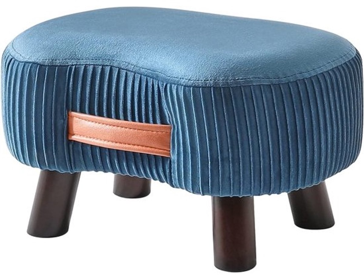 Comfortabele zitzak met voetensteun - multifunctioneel - 1 stuk - marineblauw - hout en zacht kussen - 40 × 28 × 23 cm
