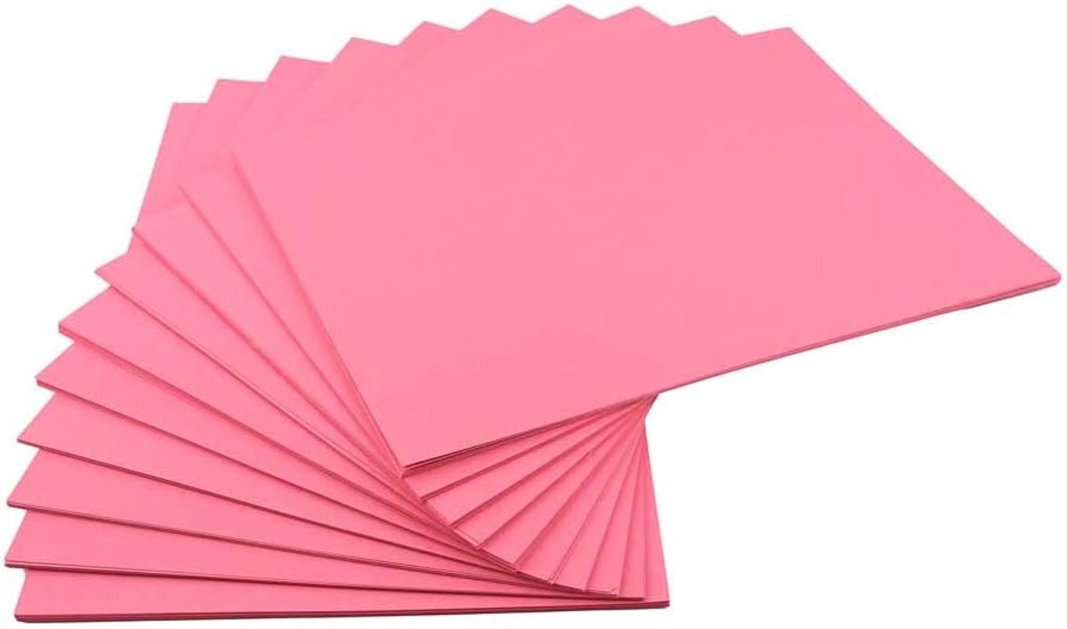 Gekleurd papier - helder roze (pak van 50 vellen), HCP58