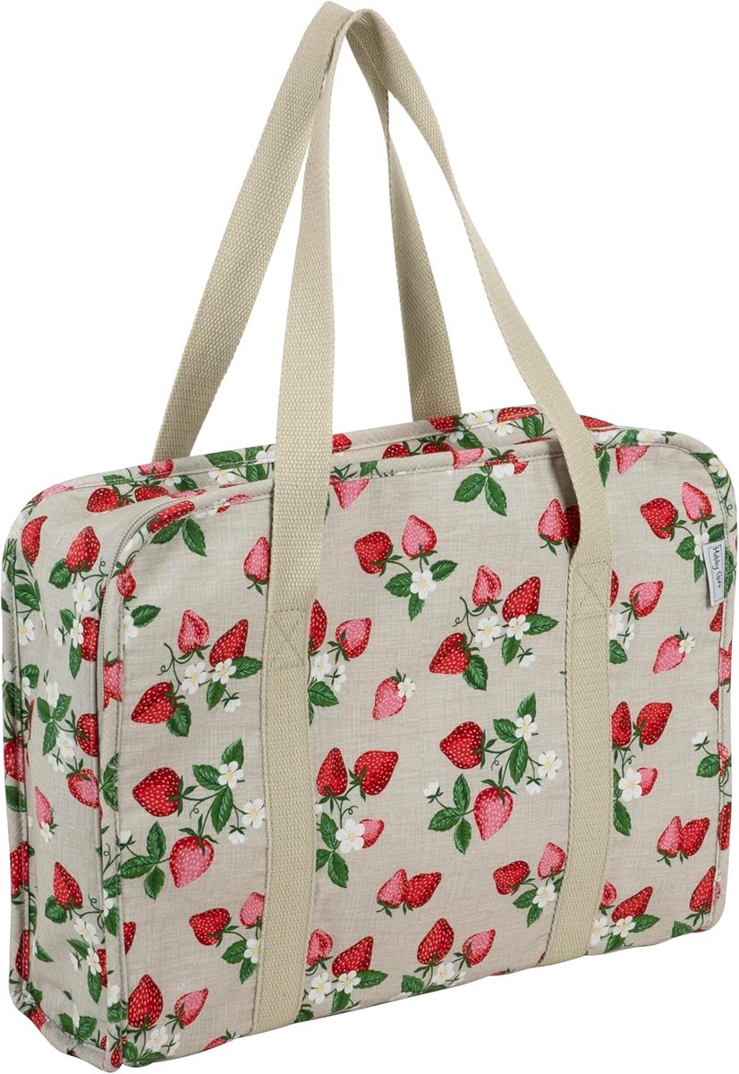Gift Projectkoffer - Opbergtas voor naai- en breiwerk voor lessen en reizen, 3 plastic inzetstukken voor accessoires en organisatie - 100% katoen 34 x 28 x 12 cm