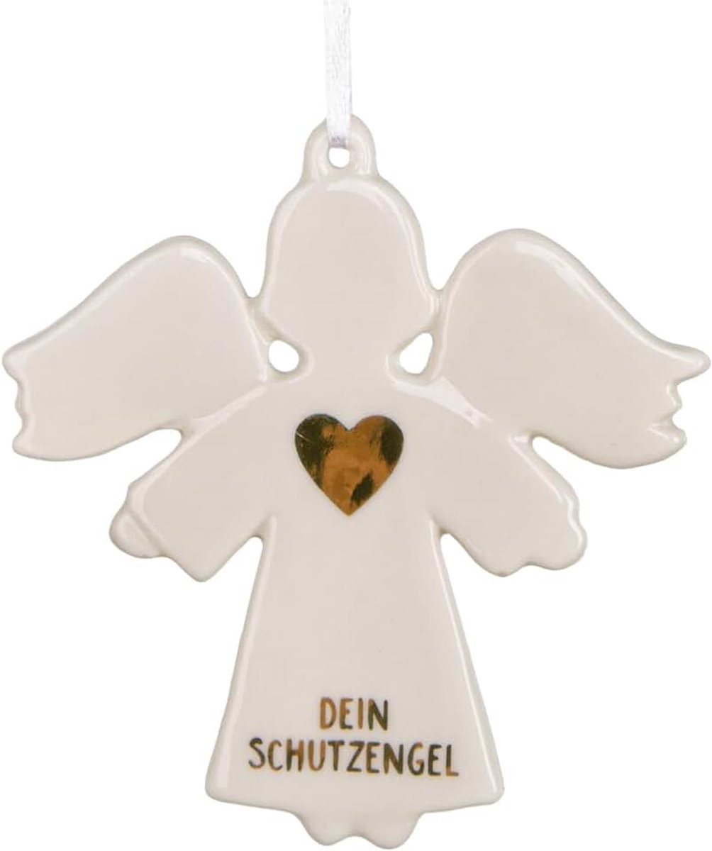Jouw beschermengel-hanger, cadeau van porselein, 9 cm, engel voor operatie, examen, afstuderen als moedermaker en geluksbrenger