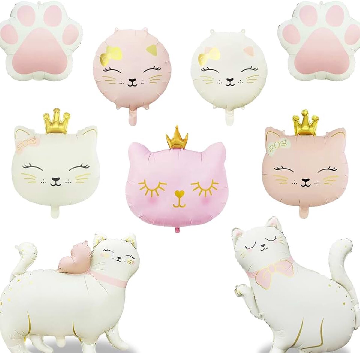 Kattenballondecoraties, Roze Meisjes, Feest Kattenpootjes Thema | Roze Kattenballon Decoratie Set, Kattenpootjes Thema, Folieballonnen voor Meisjes Verjaardag en Feest