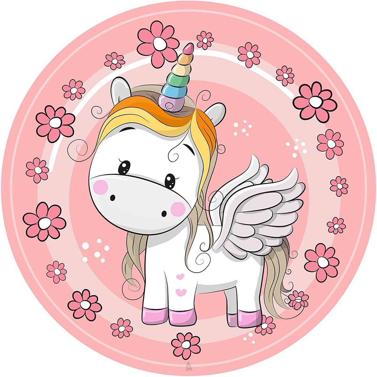 Taarttopper Verjaardag - Verjaardag Decoratie Eenhoorn - Taart - Taart Decoratie - Eetbare Papieren Fondant - Rond 20 cm - Taartdecoratie Eetbaar - Cake Birthday Decoration