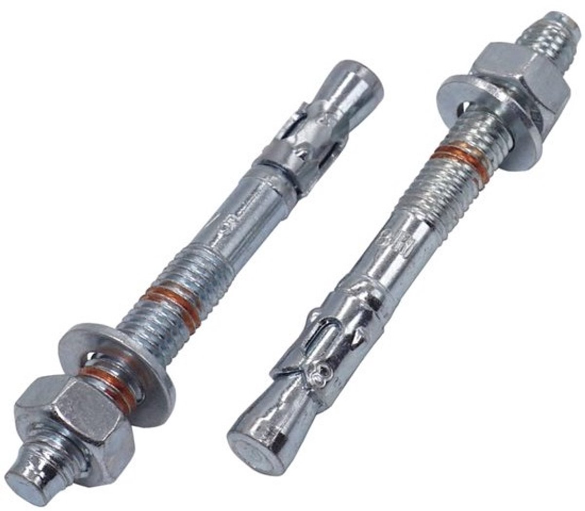 Set van 8 metalen wigankers 8 M8 x 75 mm voor beton en metselwerk