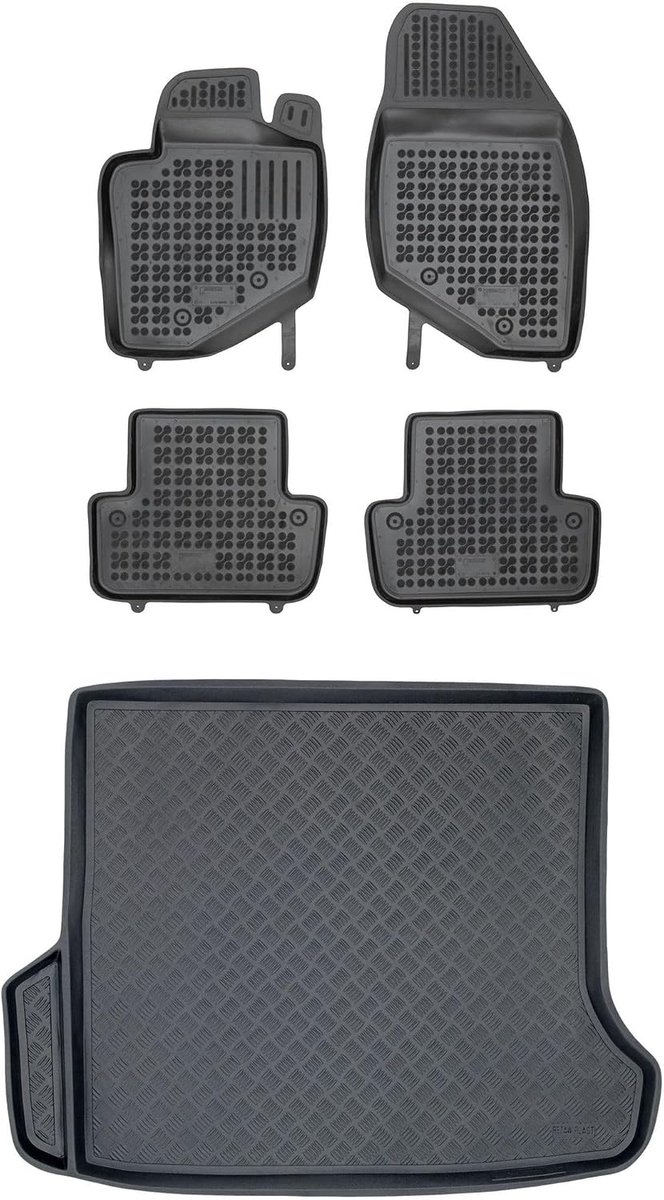 Set rubberen vloermatten en pe koffermatten voor Volvo V70 II 2000-2007 - Verbeter uw reiscomfort met antislipmatten auto - all-weather vloermatten auto, bescherming tegen vuil