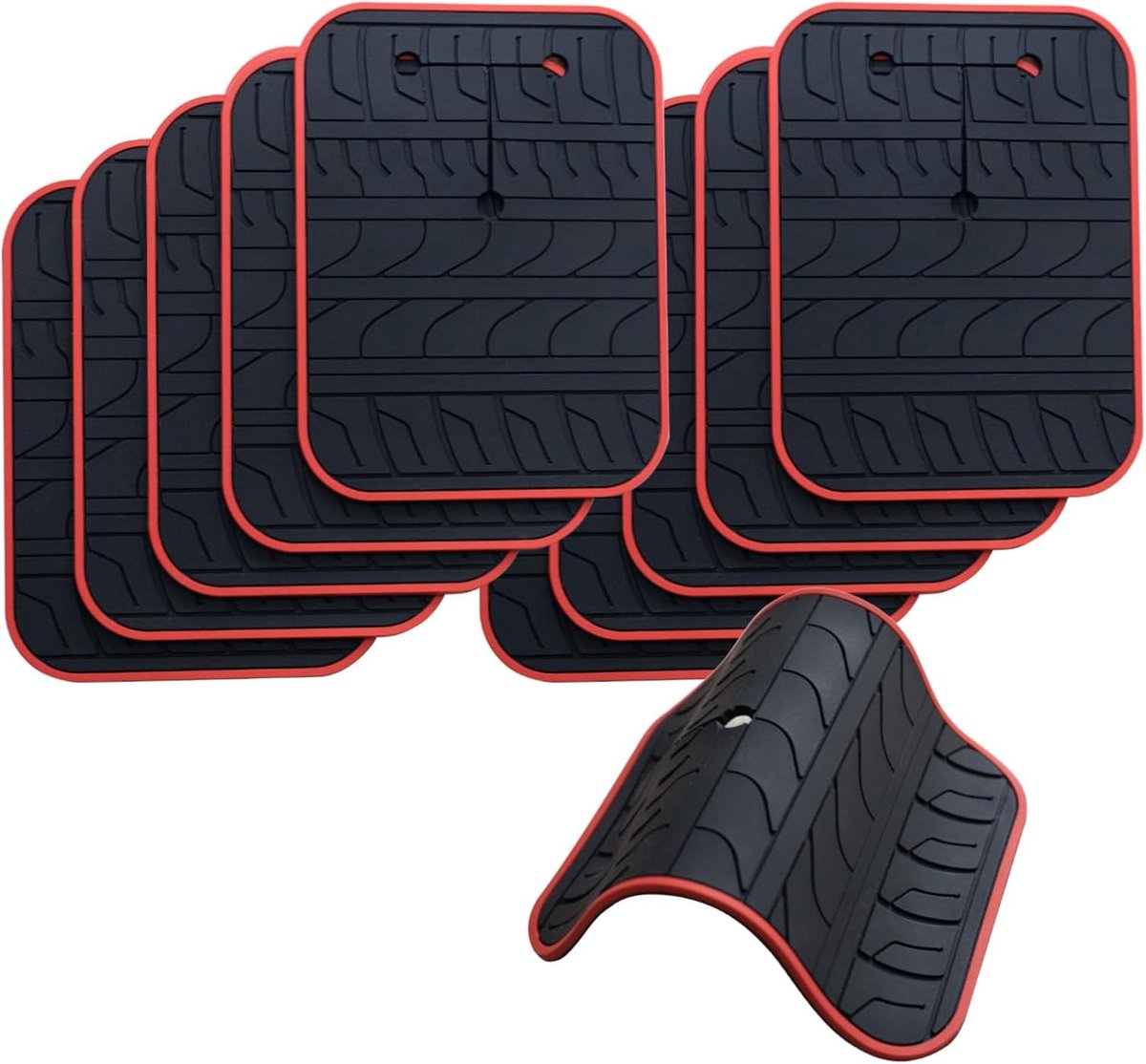 Autokrasbeschermer voor kofferbak fietsendrager, anti-kras anti-botsing antislip siliconen pads, beschermende pads voor autolak autobandenpatroon antislip, accessoires voor fietsenautodrager (10 stuks