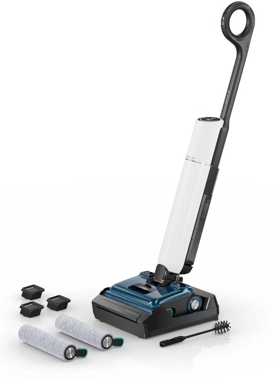Bosch Serie 4 BHF41WL steelstofzuiger & elektrische bezem Verticale stofzuiger Batterij Droog en nat Zakloos Zwart, Blauw, Wit 4 Ah