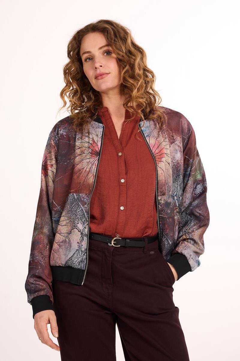 DIDI Dames Bomber Galaxy Burgundy Cloudroot print maat 44