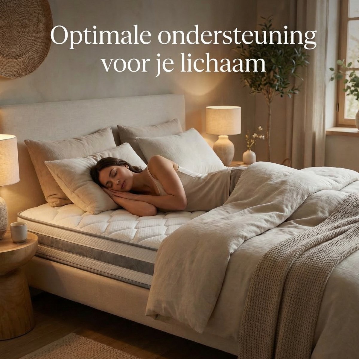 MODENUIT Matras – 7-Zone Pocketvering – 160 x 200 cm – 25 cm Hoog – Polyester – Wit – H4 Stevig Voor Volwassenen