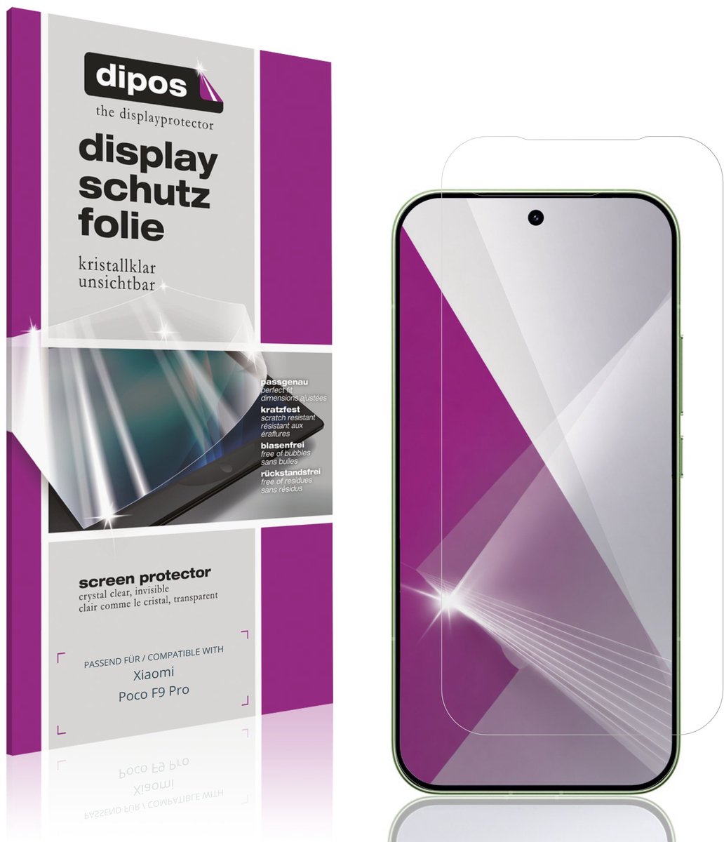 dipos – 4x Beschermfolie geschikt voor Xiaomi Poco F9 Pro | Krasbestendige & heldere Screenprotector Ultra-Thin
