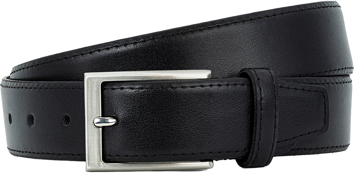 LINDENMANN leren heren riem - zwart