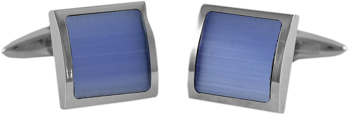 LINDENMANN heren manchetknopen cats-eye - zilverkleurig