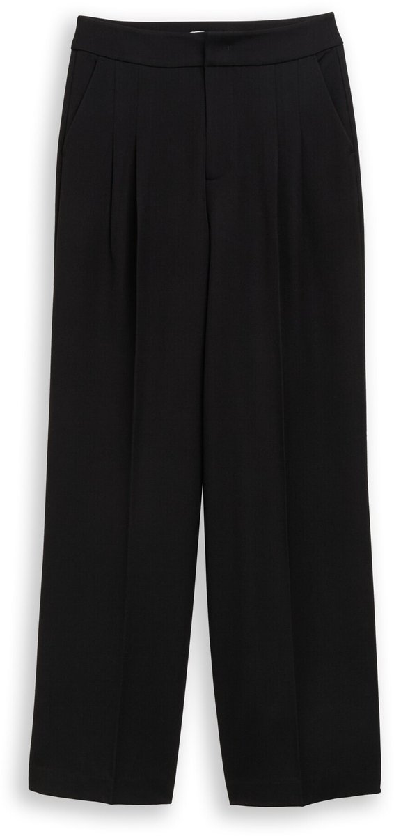 Tom Tailor Denim - Broek met wijde pijpen - Maat S - deep black