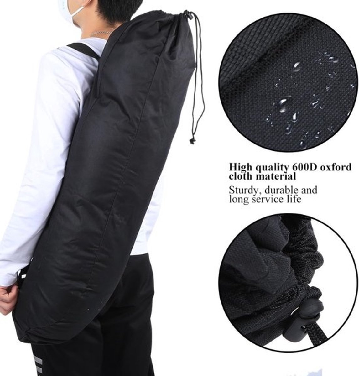 Dailygoods- Longboard-draagtas - 600D Oxford - Verstelbare Riem - Antislip - Lichtgewicht - Duurzaam - Eenvoudige Opslag - Skateboardtas
