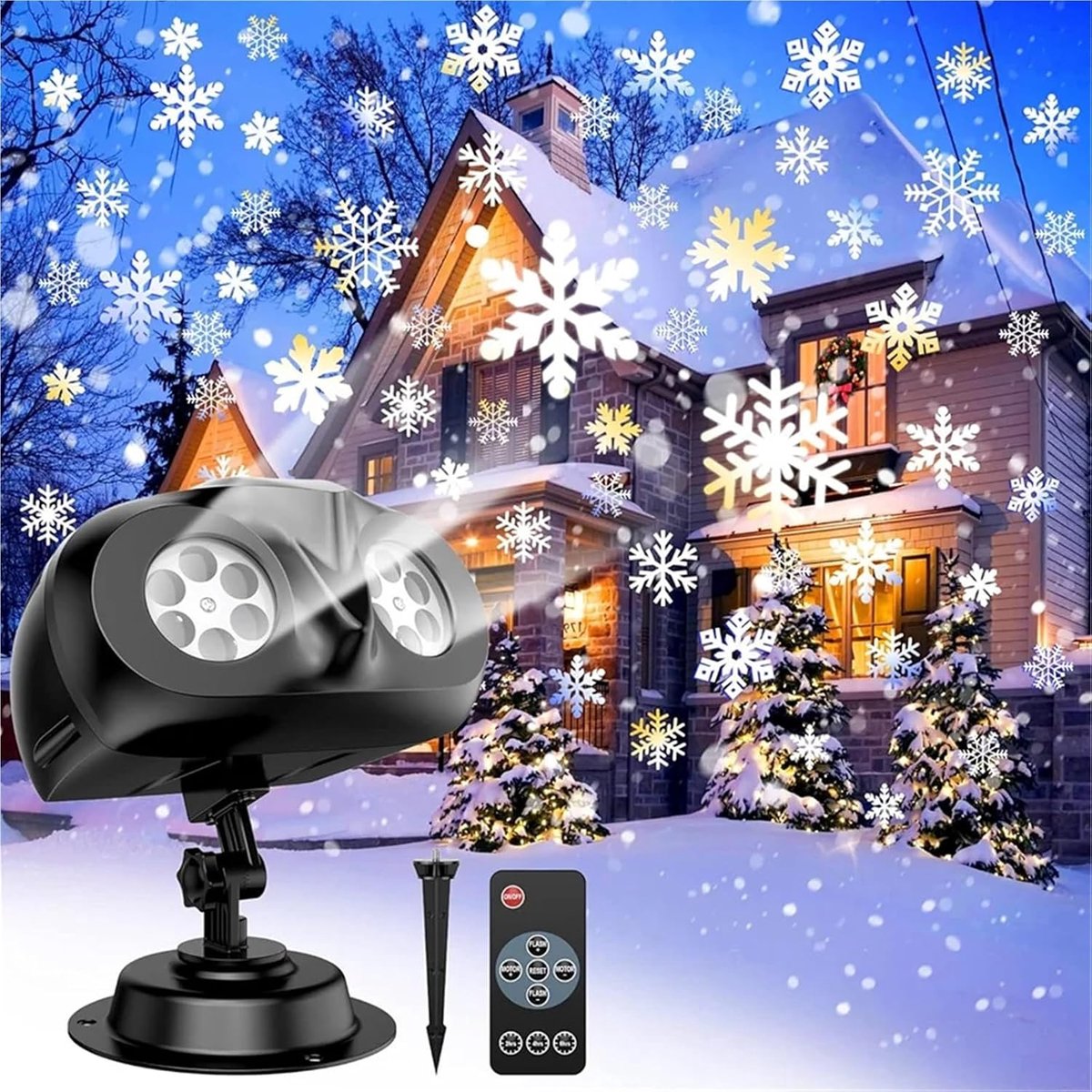 Kerst sneeuwvlokken projectorlampen uilvormige led sneeuwval projectielamp