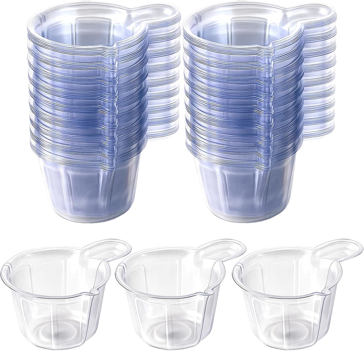 Maatbeker - Set van 150 - 40 ml - Kunststof - Ergonomische Greep - Lekvrij - Herbruikbaar