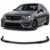 Frontspoilerlip Geschikt voor Mercedes C-Klasse W204 S204 Facelift 2011-2014 AMG Line – Hoogglans Zwart