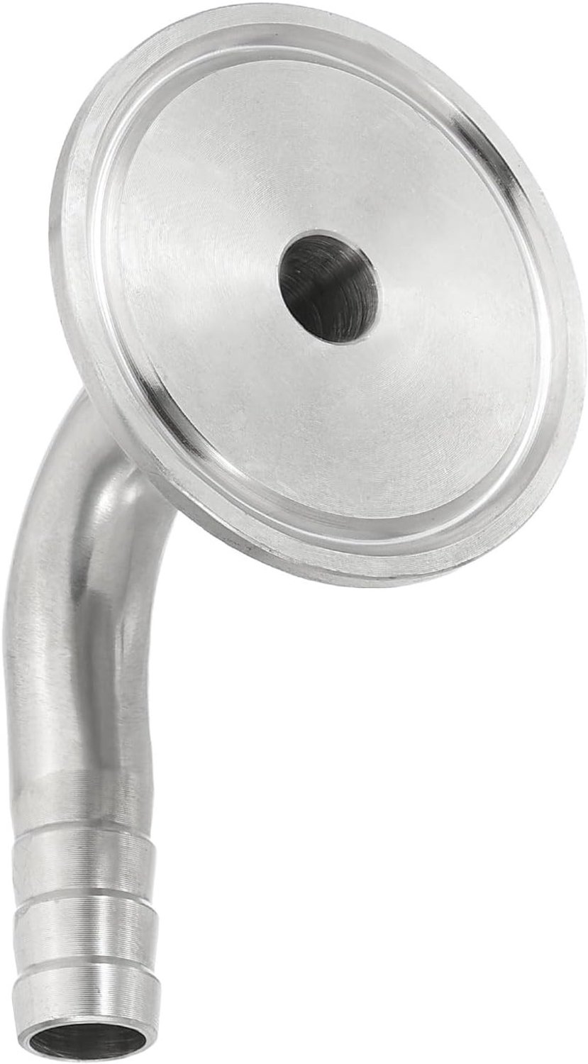 90 Graden Bocht Tri Clamps Slang Barb, Sanitaire Slang Barb Pijpverbinding 0.5" voor Brouwerij en Wijnmakerij, 304 RVS Ferrule (1.5" Tri Clamps)